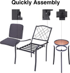 3 Pieces Outdoor Furniture,Patio Table and Chairs, Dinning Table and Chais, Patio Conversation Set, Porch Patio Set, Furniture Patio All-Weather Outdoor Patio Furniture (Stone Grey)