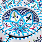 Ceramic Serving and Dipping Set - Handmade Boho Turquoise Hamsa