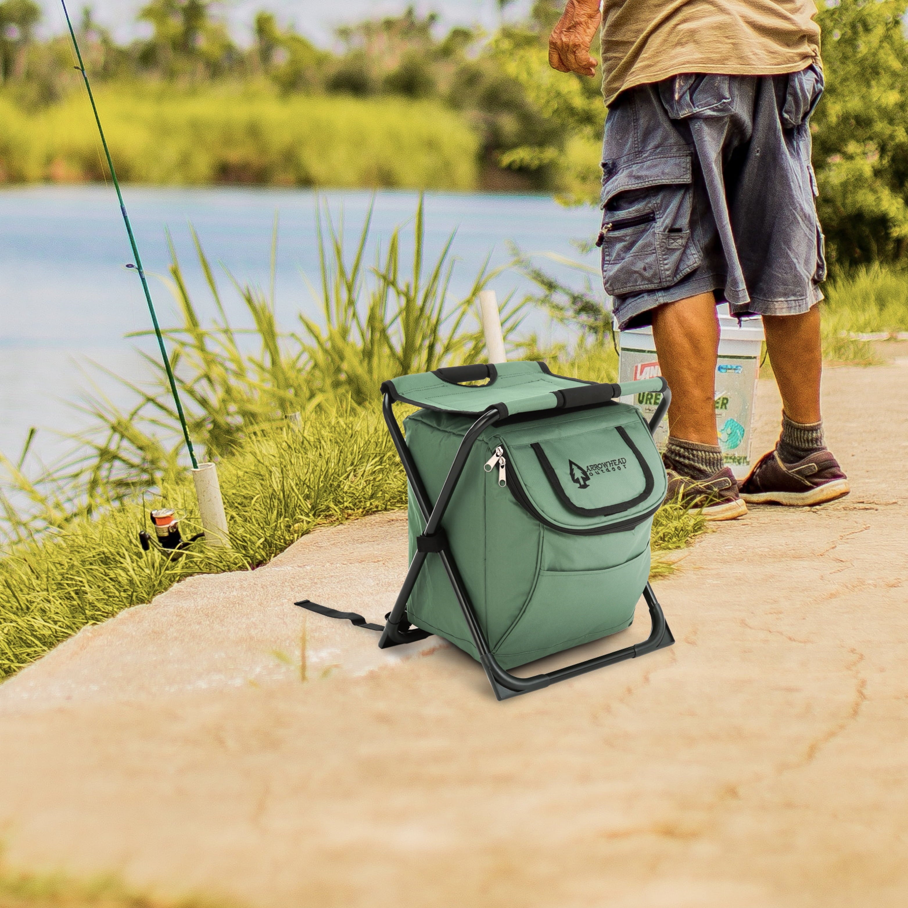 Multi-Function 3-In-1 Compact Camp Chair: Backpack, Stool & Insulated Cooler, W/ External Pockets & Storage Bag, Lightweight, Large Backpack, Fishing, Hiking, Heavy-Duty, Usa-Based