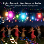 Outdoor String Lights, 45FT Smart RGBIC Patio Lights with 12 Bulbs for Christmas Halloween Decorations, Wifi Patio Lights with Remote & App Control, LED Lights for Outdoor Lighting & Backyard