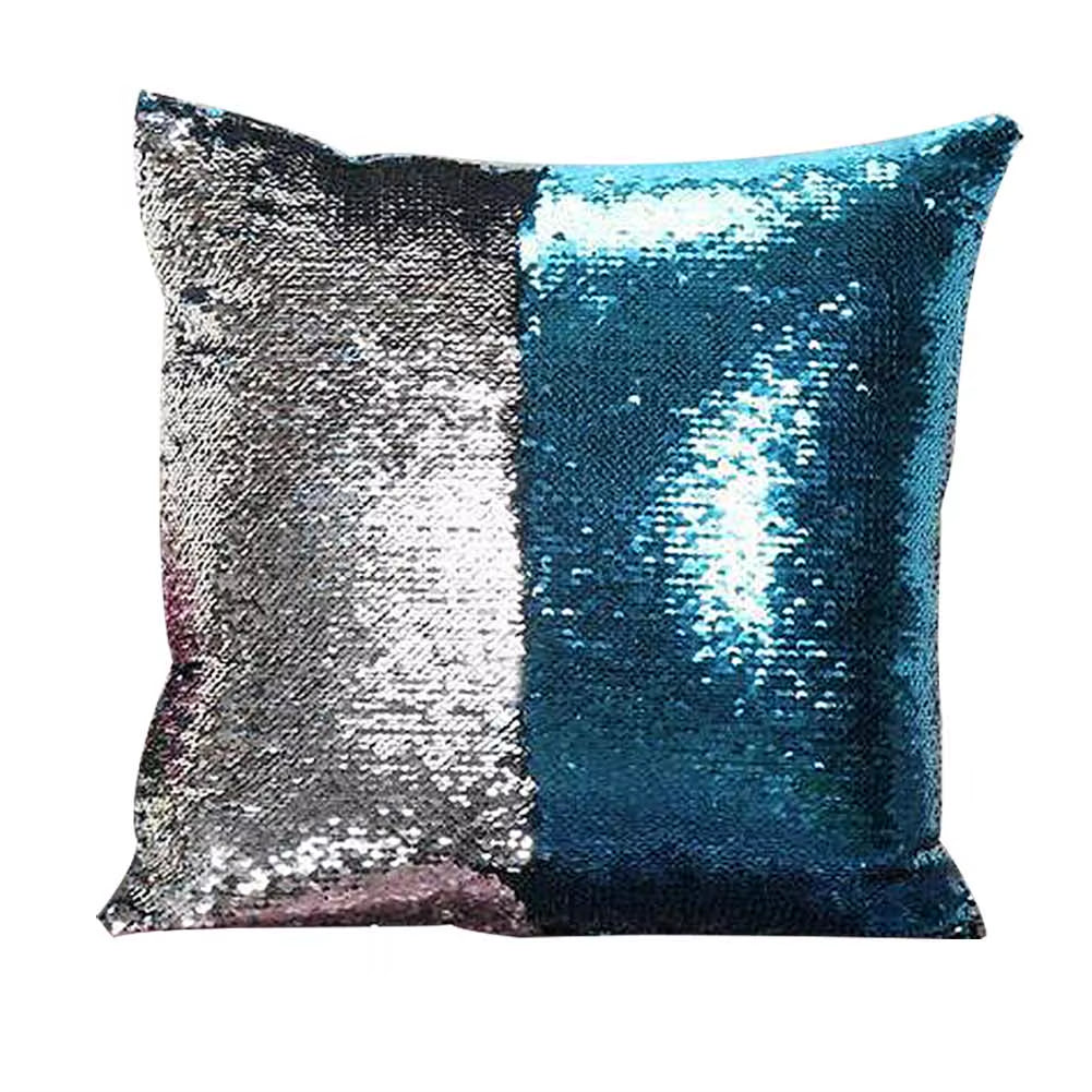 Mermaid Pillows Two Tone Sequins Throw Pillow Cushion Case DIY Case Double Sides Decorative Pillows FBE3