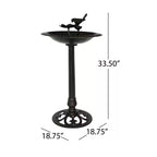 Fairmont Shiny Copper Aluminum and Iron Outdoor Patio Bird Bath