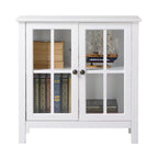 OS Home and Office White Glass Door Accent and Display Cabinet