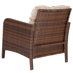 5 Pieces Patio Rattan Sofa Ottoman Furniture Set with Cushions, Patio Seating Conversation Set, Modern Patio Sofa Sectional All Weather Proof for Patio Back Deck