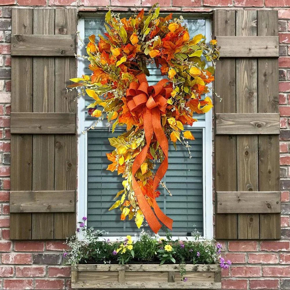 23 Inch Artificial Autumn Fall Wreath Fall Door Wreaths Autumn Wreath Fall Wreaths Farmhouse Wreaths Thanksgiving Decor for Front Door