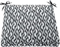 Chair Cushion with Ties - 18.75" L X 18" W - Patio & Outdoor - Water, Stain & Fade Resistant - Black Ikat