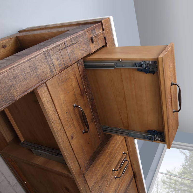 Telluride 60-In Distressed Pine Undermount Single Sink Bathroom Vanity with White Quartz Top
