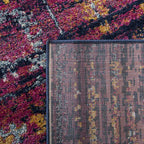 Evoke Collection 8' X 10' Blue / Fuchsia EVK275F Oriental Medallion Distressed Non-Shedding Living Room Bedroom Dining Home Office Area Rug