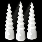 XL Selenite Tower Crystal Spiral Energy Wand 8" Point Cleanse Reiki CHARGE Heal