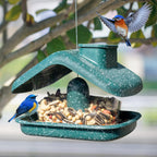Bird Feeders for Outdoors Hanging, Wild Bird Feeders for outside Clearance, Yard Lawn Garden Decorations (Green)