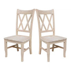Unfinished Wood Double X-Back Dining Chair (Set of 2)