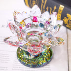 Colorful Crystal Lotus Flower Candle Holder Tealight Holders (4.5Inch-Multi)