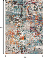 Madison Collection Accent Rug - 3' X 5', Grey & Blue, Modern Abstract Design, Non-Shedding & Easy Care, Ideal for High Traffic Areas in Entryway, Living Room, Bedroom (MAD471F)