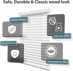 Cordless 2" Faux Wood Blind, 27" W X 48" H, Dark Oak