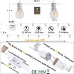 Outdoor Globe String Lights White - G40 Outdoor Lights Patio String Lights Linkable Waterproof with 14 Shatterproof Clear Bulbs(2 Extra) for Wedding Party Pergola Gazebo Lights