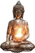 12" Thai Buddha Tealight Holder Buddha Statue Candle Holder,Buddha Tealight Candle Holder Statue Meditation Candle Stand for Office, Indoor, Outdoor Resin Buddha Decor