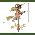 Witch Garden Weathervane - Pure Copper with Garden Pole
