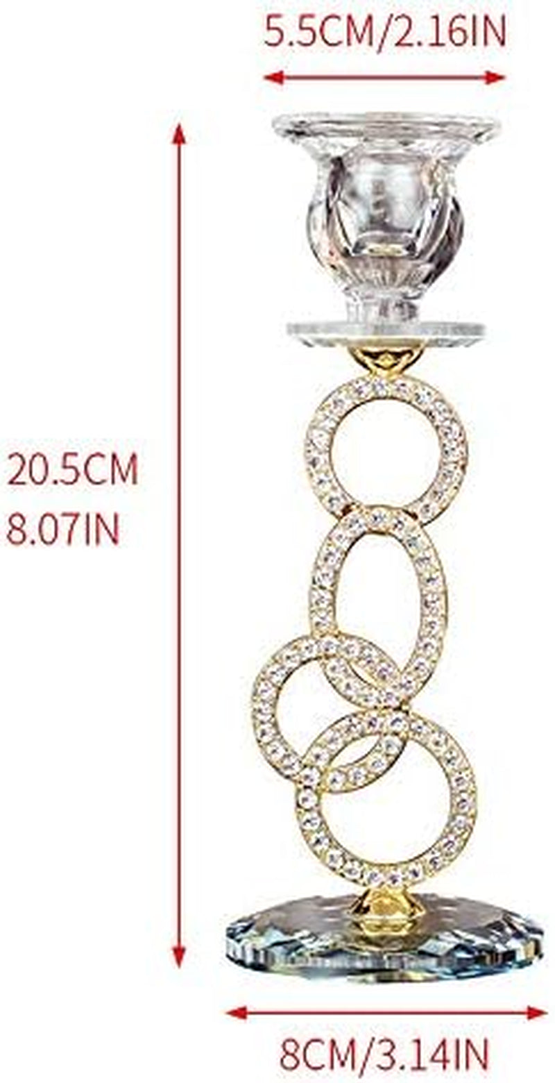 Clear K9 Crystal Taper Candle Holders, Candle Holder for Taper Candle,Taper Candlestick Holders for Coffee Dining Table, Wedding,Christmas,Home Decoration, Set of 2