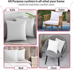 18X18 Throw Pillow Inserts – Set of 4 Soft Square Couch Pillows – Supportive, Fluffy Fill for Bed, Sofa & Chair – Decorative White Pillow Forms