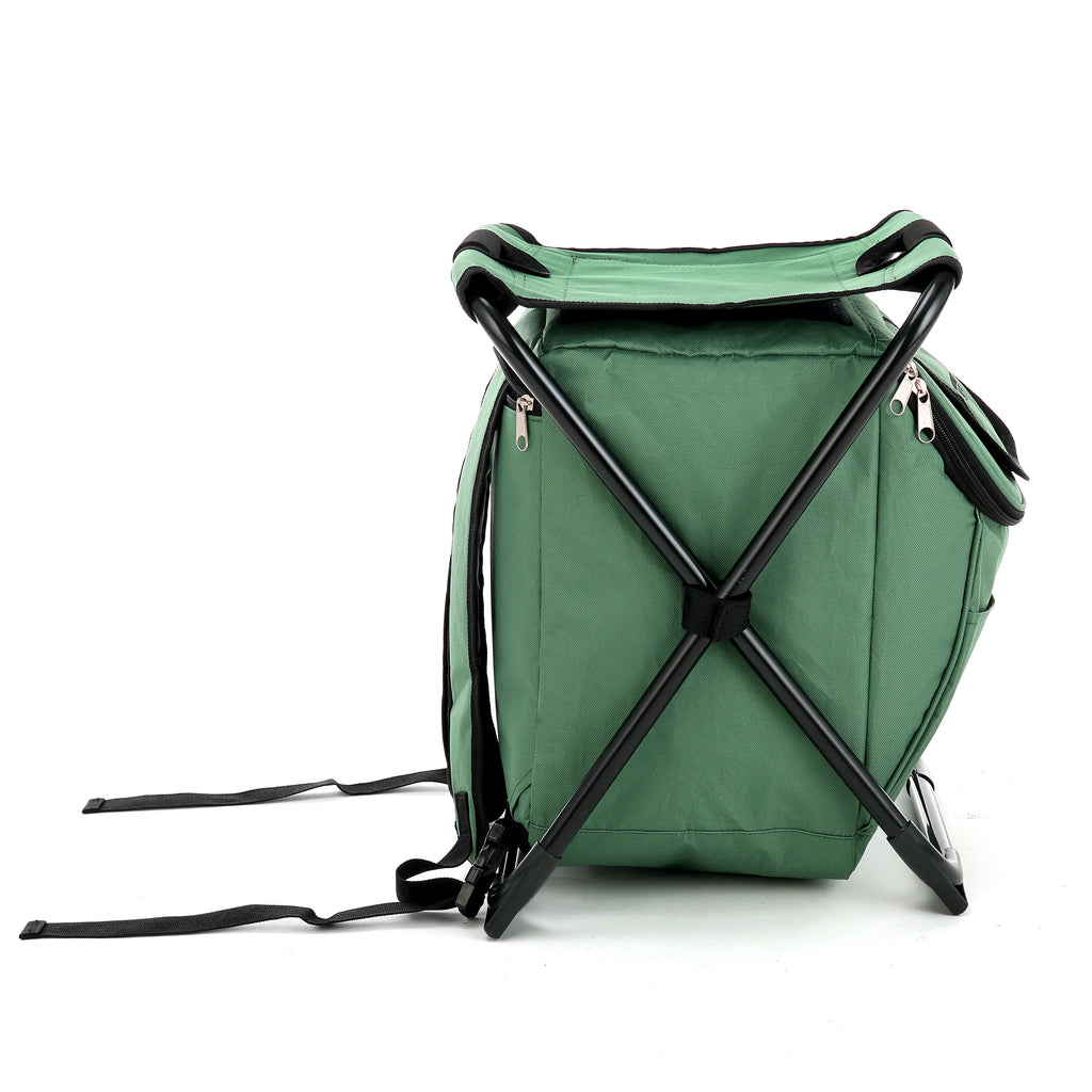 Multi-Function 3-In-1 Compact Camp Chair: Backpack, Stool & Insulated Cooler, W/ External Pockets & Storage Bag, Lightweight, Large Backpack, Fishing, Hiking, Heavy-Duty, Usa-Based