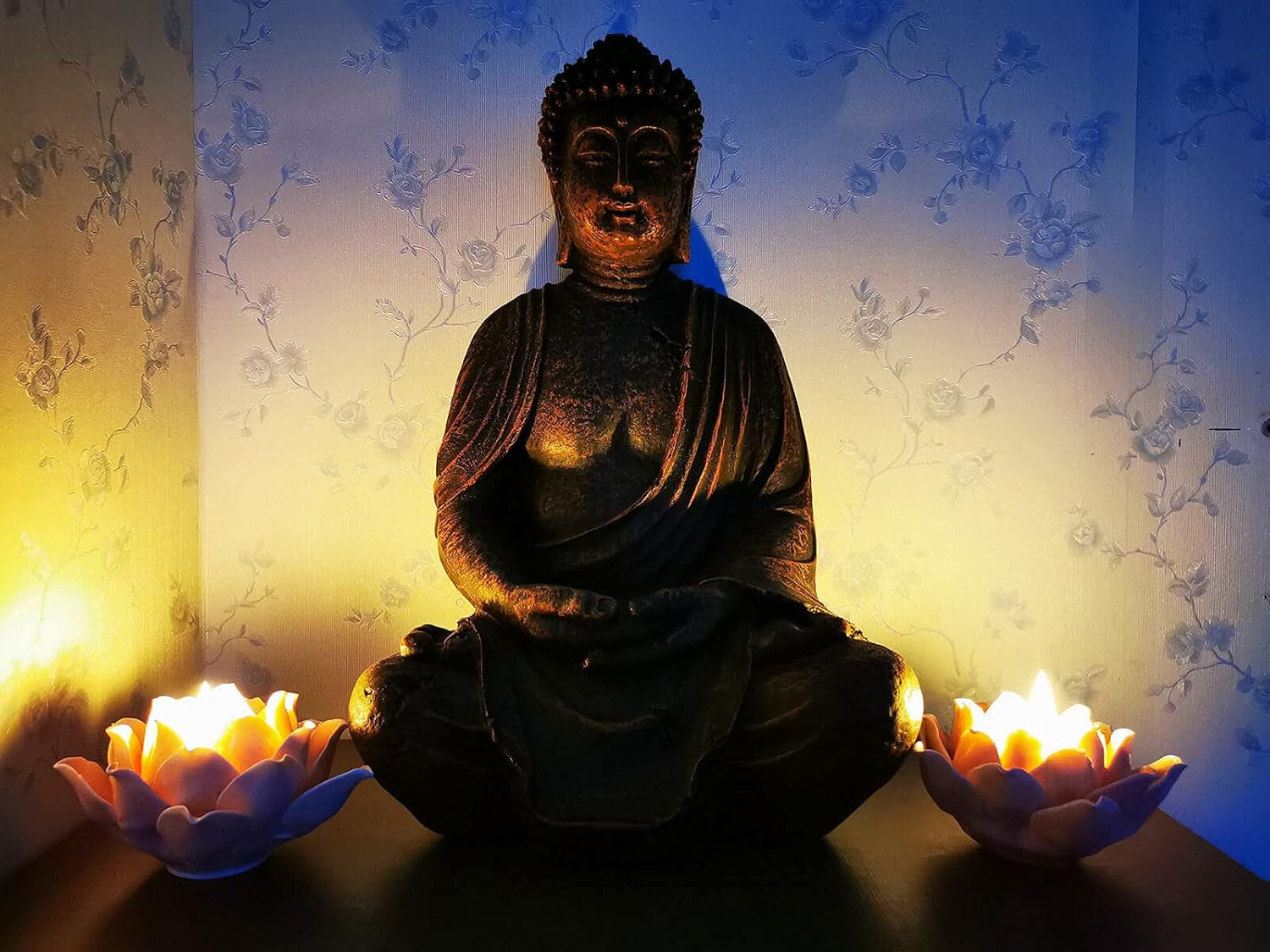 Pink Lotus Flower Candle Holder - Handmade Ceramic Lotus Tealight Candle Holders, Pink Lotus Candle Holders for Home Decoration, 1 Pack