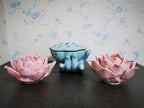 Pink Lotus Flower Candle Holder - Handmade Ceramic Lotus Tealight Candle Holders, Pink Lotus Candle Holders for Home Decoration, 1 Pack
