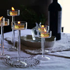Glass Candle Holders Set Tealight Candle Holder Home Decor Wedding Table Centerpieces Crystal Holder Dinner Table Setting
