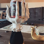 Witch Hand Candle Holder Halloween Palm Candle Holder, 9.8Inch Resin Witch Hand Candlestick Halloween Home Party House Decor