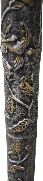 5131AP Antique Pewter Hummingbird Design Aluminum Birdbath, Silver