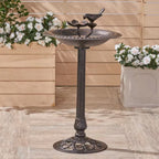 Fairmont Shiny Copper Aluminum and Iron Outdoor Patio Bird Bath