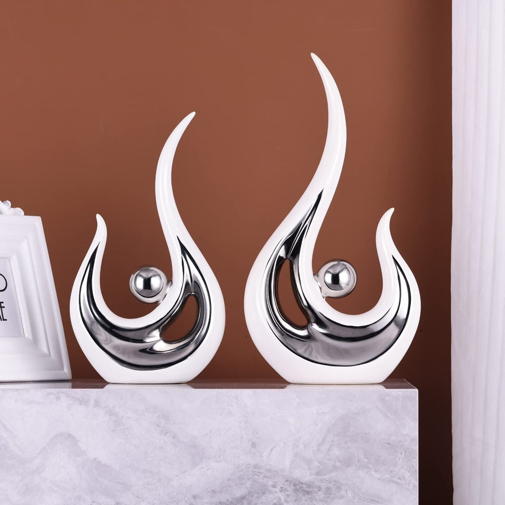 XMGZQ White Modern Decor, White and Silver Living Room Decor,Home Decor Accen...