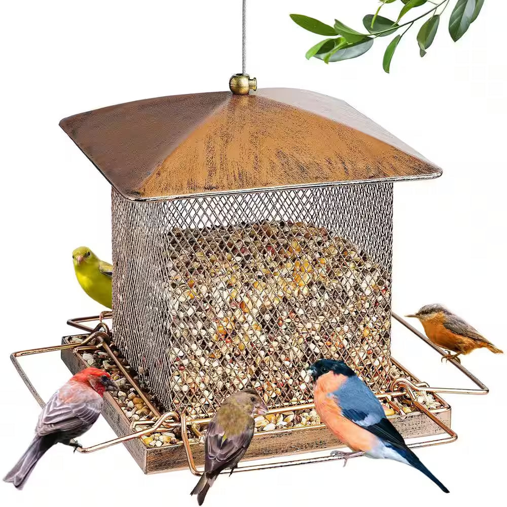 Heavy Duty Metal Bird Feeders for Outdoor Hanging, 3. 5LB Large Capacity Wild Bird Feeder