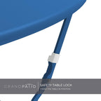 Premium Frame Patio Bistro Set, Folding Outdoor Patio Furniture Sets, 3 Piece Patio Set of Folding Patio Table and Chairs, Peacock Blue