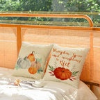 Fall Throw Pillow Covers 20X20 Set of 4 Thanksgiving Pumpkin Pillow Covers Autumn Leaves Pillow Cases Halloween Outdoor Sofa Couch Home Decorations Cushion Covers 20 Inch