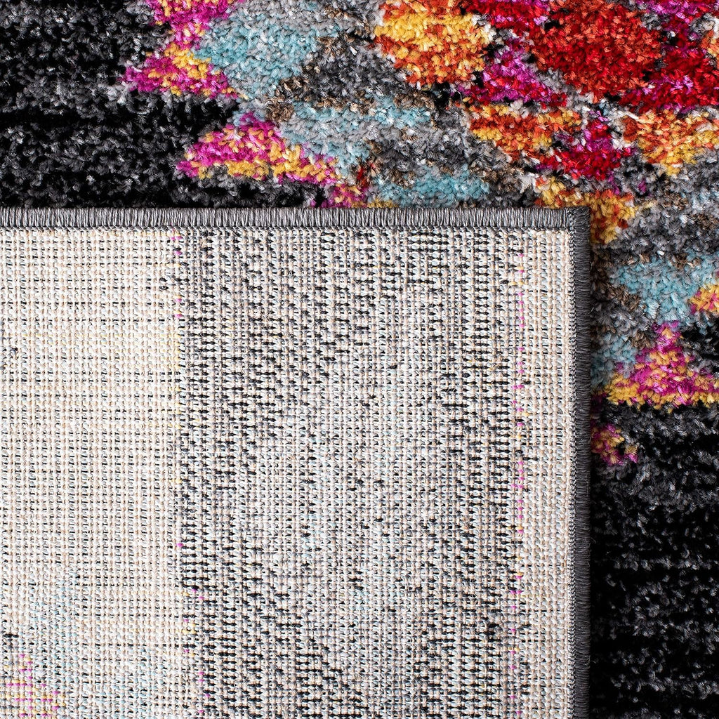 Adirondack Collection Area Rug - 6' X 9', Black & Red, Boho Tribal Design, Non-Shedding & Easy Care, Ideal for High Traffic Areas in Living Room, Bedroom (ADR245Z)