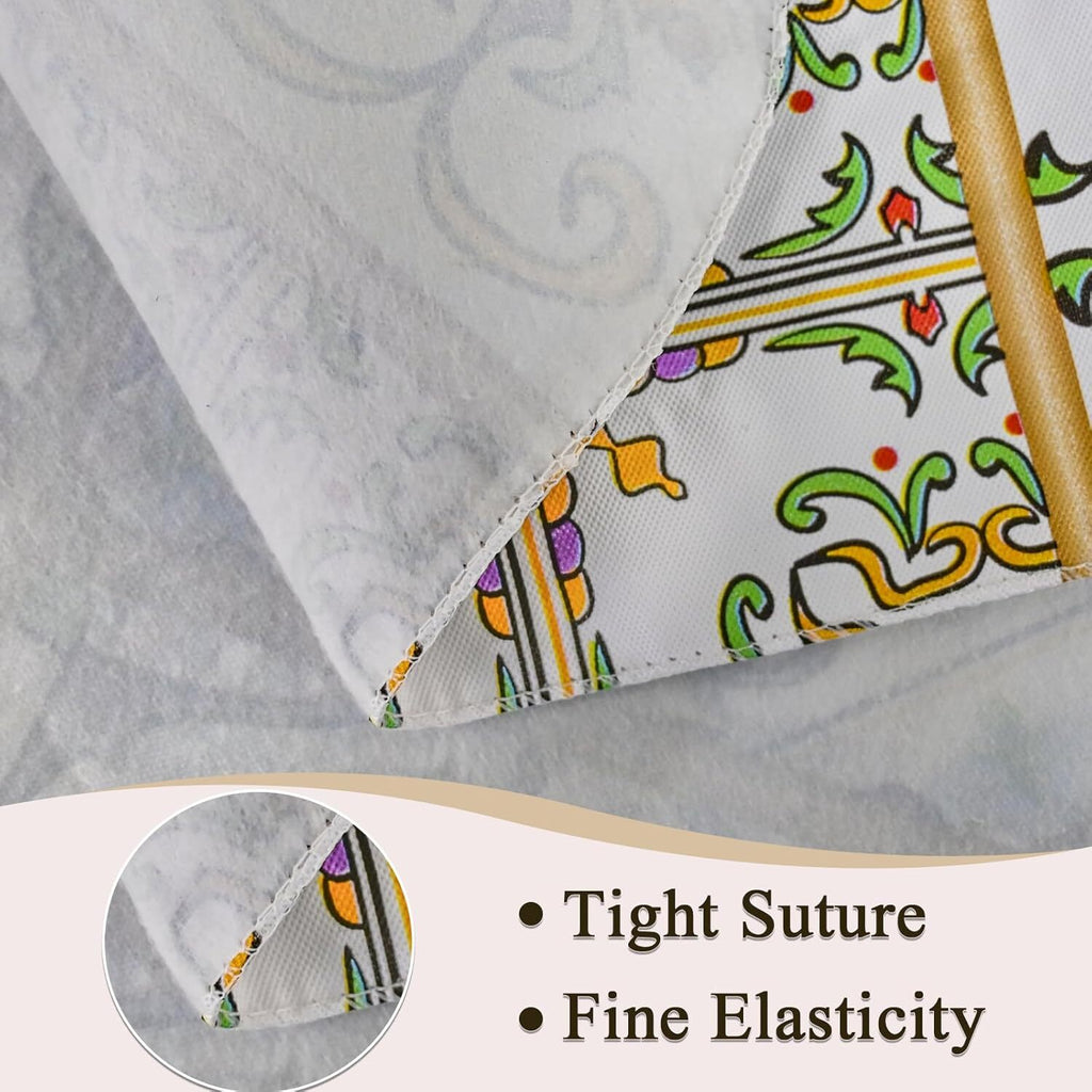 Rectangle Table Cloth, Waterproof Vinyl Tablecloth with Flannel Backing, Table L