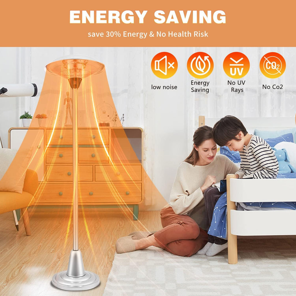 Electric Patio Heater, 2 Heating Modes, 750W/1500W Patio Heater, Outdoor Patio Heater, Infrared Patio Heater, Patio Heater for Outdoor Use, Free-Standing