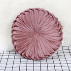 Velvet Pleated round Pumpkin Throw Pillow for Couch Floor Home Decor Cushion Coussin Home Decor Sofa Chair Bed Car Cojin 33Cm
