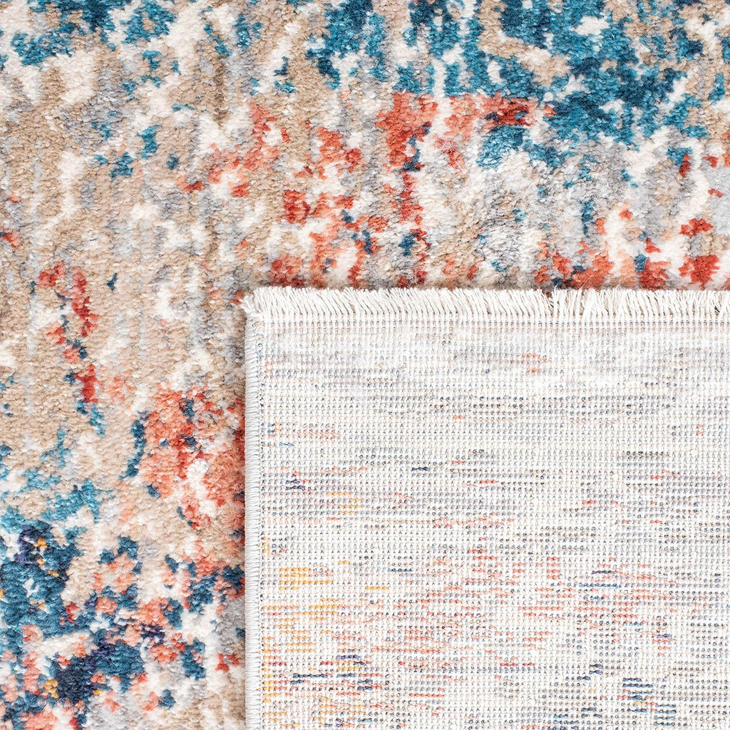 Madison Collection Area Rug - 5'3" X 7'6", Grey & Orange, Modern Abstract Design, Non-Shedding & Easy Care, Ideal for High Traffic Areas in Living Room, Bedroom (MAD494F)