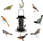 Solar Bird Feeder Heavy Duty Wild Bird Feeder Waterproof Tube Bird Feeder Solar Powered Garden Lantern Bird House Feeder with Light for outside Hanging Garden Decoration - Bronze