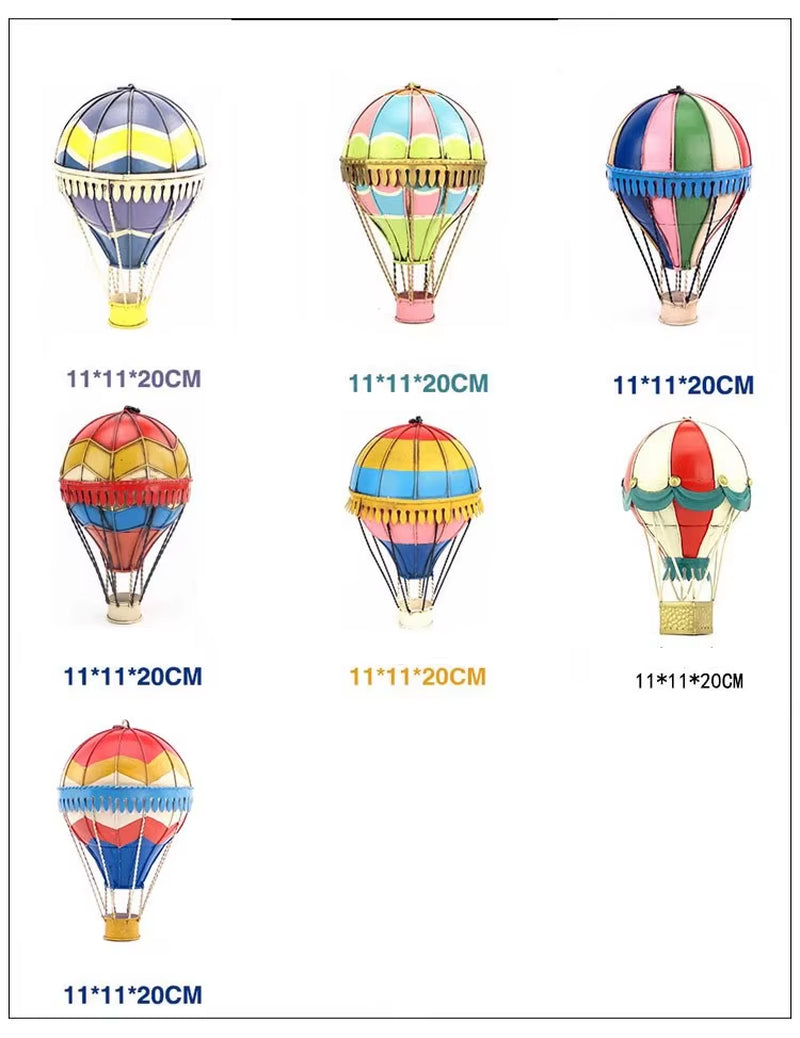 19Th Century European Retro Wrought Iron Hot Air Balloon Model Hotel Store Hanging Ornaments Crafts Home Furnishings Decoration