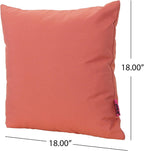 Coronado Outdoor Water Resistant Square Throw Pillows, 2-Pcs Set, Coral