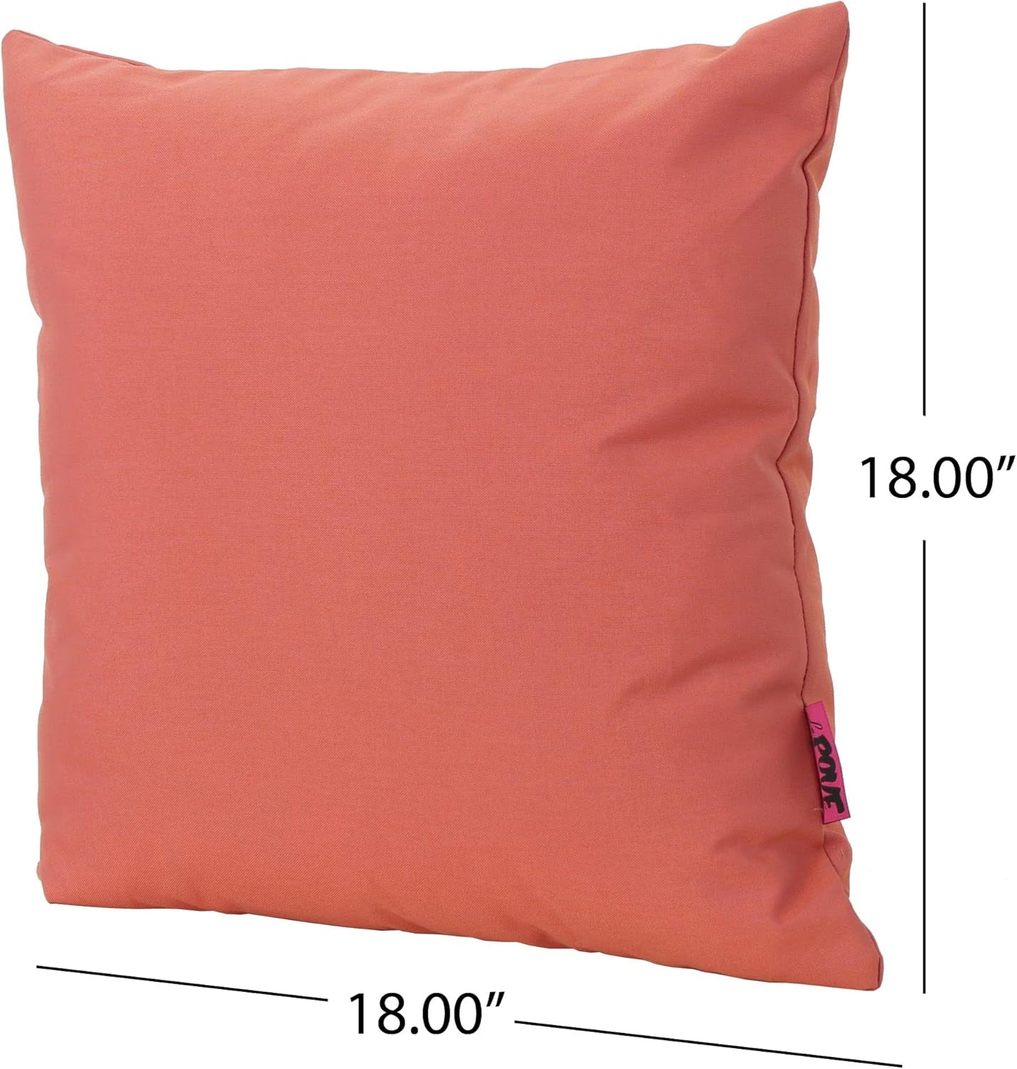 Coronado Outdoor Water Resistant Square Throw Pillows, 2-Pcs Set, Coral