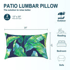 Pack of 2 Waterproof Outdoor Lumbar Pillow with Inserts, Rectangle Decorative...