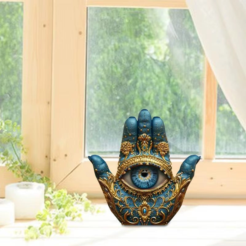 Evil Eye Hand Home Decor Palm Sculpture Evil Eye Hands Decorative Sculpture Home Decor Statue Figurine Ornament for Bookshelf