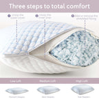 Temperature Queen Pillows Set of 2, Regulating and Adjustable Soft Memory Foam Cooling Bed Pillows Queen Size Pillows Set of 2, 20" X 30"