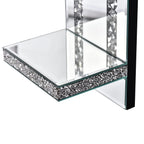 Crystal Crush Diamond Mirrored Candle Sconces, Silver Wall Candle Holder Set ...