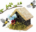 Edible Birdhouse - Birdseed Bird Feeder, Wooden Birds House Covered in Wild Bird Food, Squirrel Resistant Birds Feeders for outside Hanging, Watching Gift for Garden Lovers, (SL)