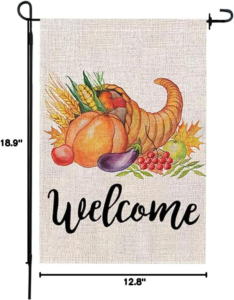 Garden Decor Thanksgiving Garden Flag Outdoor Decor 18.9X12.8 Inch Welcome Home Yard Sign Garden Flags