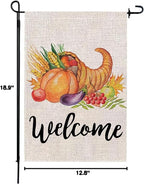 Garden Decor Thanksgiving Garden Flag Outdoor Decor 18.9X12.8 Inch Welcome Home Yard Sign Garden Flags